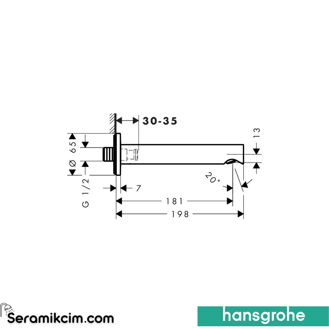 Hansgrohe Zesis Ankastre Çıkış Ucu Krom 74410000