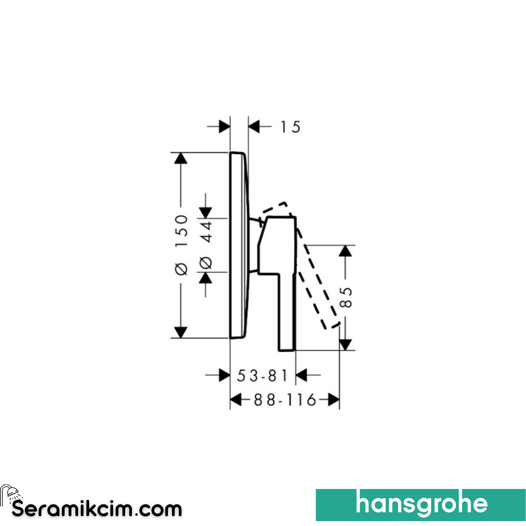 Hansgrohe Zesis S Ankastre Banyo Bataryası (Ibox İçin) Mat Siyah 74616670