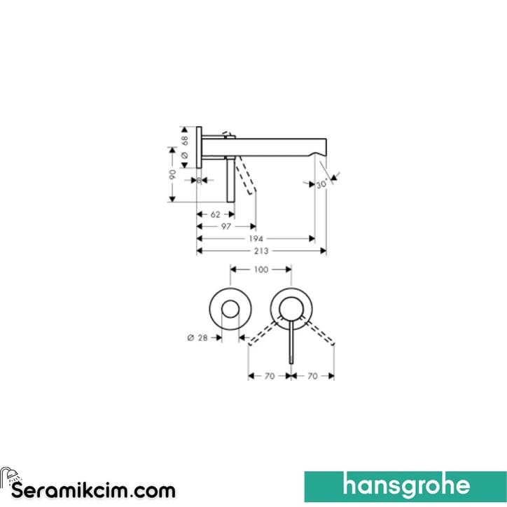 Hansgrohe Zesis S Ankastre Lavabo Bataryası + İç Takım Set Krom
