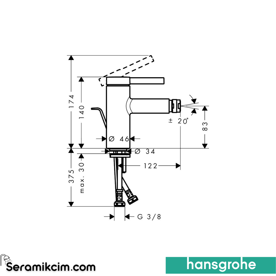 Hansgrohe Zesis S Bide Bataryası Krom 74200000