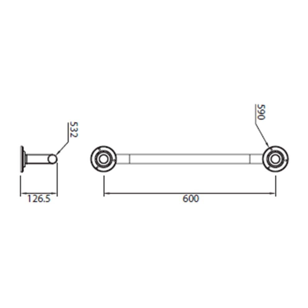 Kale Banyo Asistans 60 Cm Tutunma Barı (Parlak Polisaj) - 410200600026