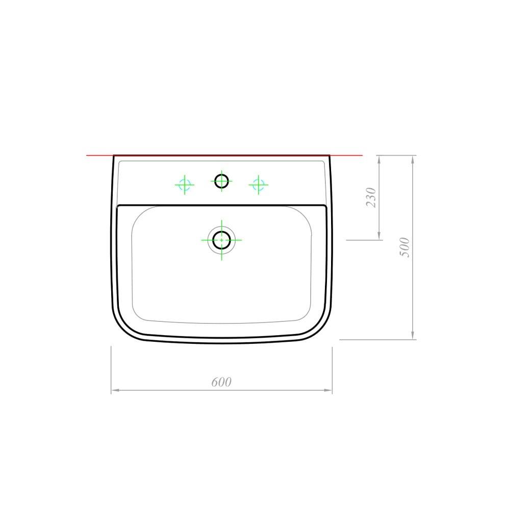 Kale Banyo Babel 60X50 Dikdörtgen Lavabo - 310200200047
