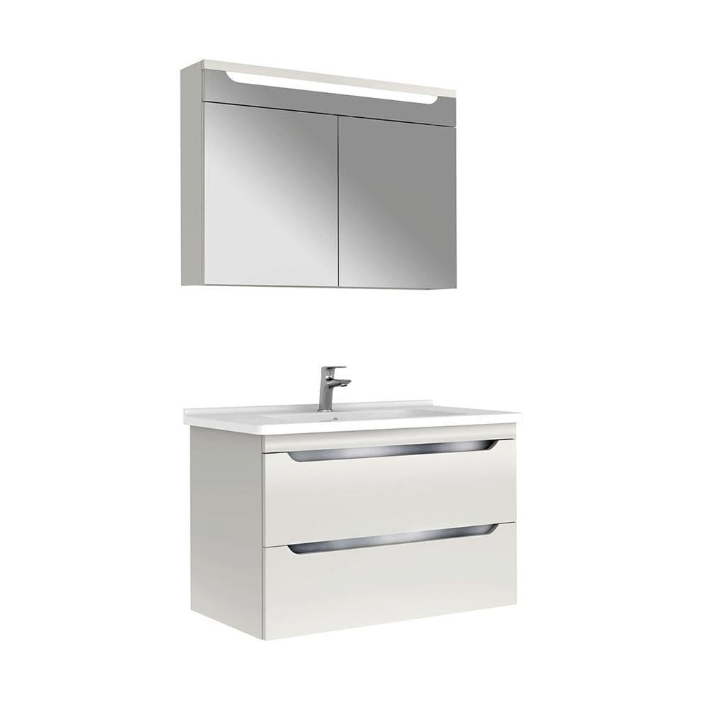 Kale Banyo Casilla 100cm Set (İdea 2.0 Lavabo+Lavabo Dolabı+Ayna Dolabı) Satin Gri - 610100201233