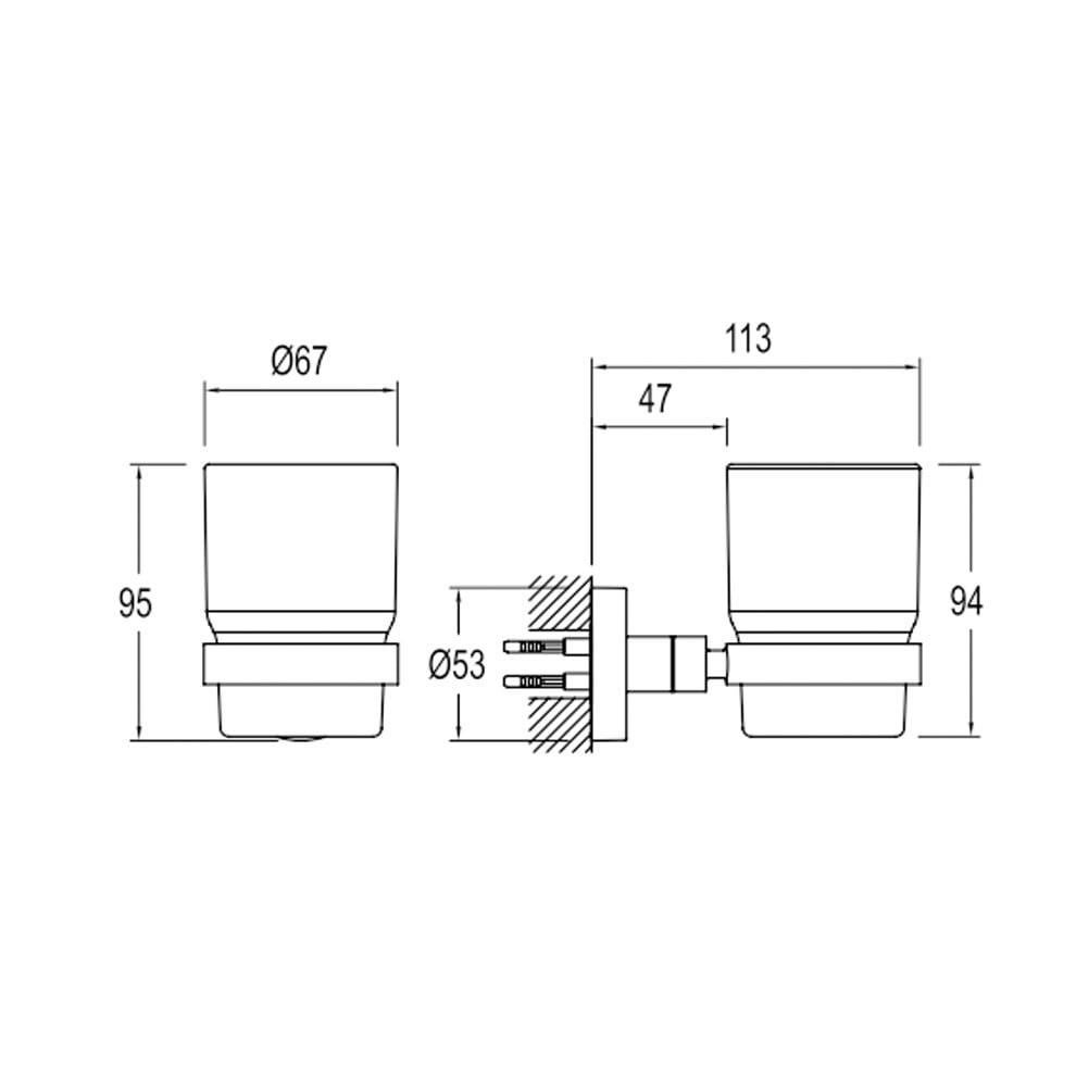 Kale Banyo D100 Diş Fırçalık (Mat Siyah) - 410200602860