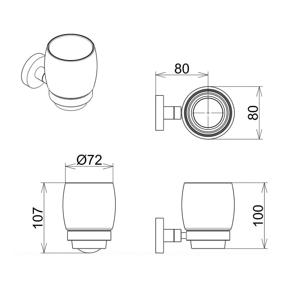 Kale Banyo D100 Porselen Diş Fırçalık, Altın - 410200600252