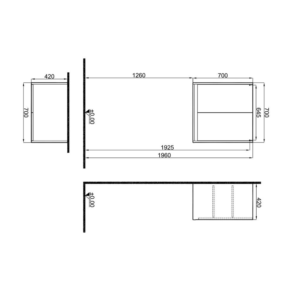 Kale Banyo İdea 2.0 (Durabad) 70Cm Çamaşır Makinesi Üst Dolap Parlak Antrasit - 310300101990