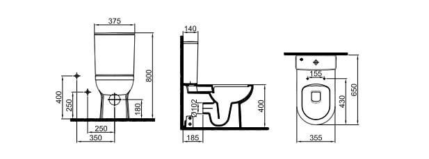Kale Banyo İdea 2.0 Smart Duvara Sıfır Klozet+ Alttan Girişli Rezervuar - 610100100662