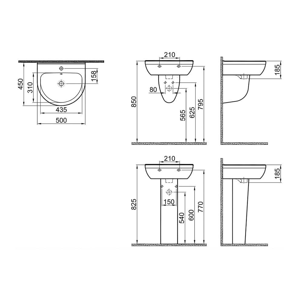 Kale Banyo İdea 2.0 50X45 Yuvarlak Lavabo - 310200200438