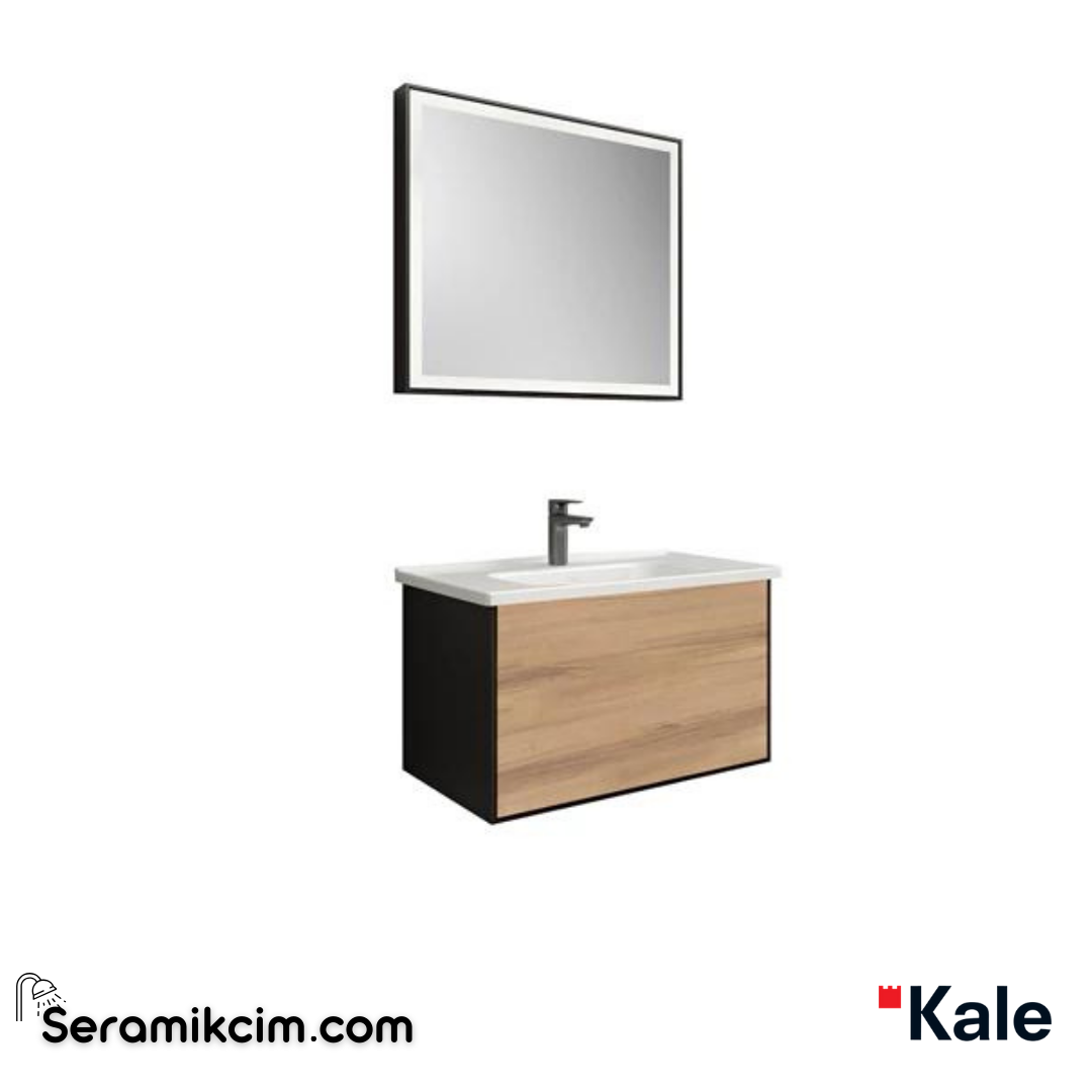 Kale Banyo Mood 80Cm Set(Lavabo Dlp+Lvb+Ayn) Mat Siyah/Pasifik A - 610100201413