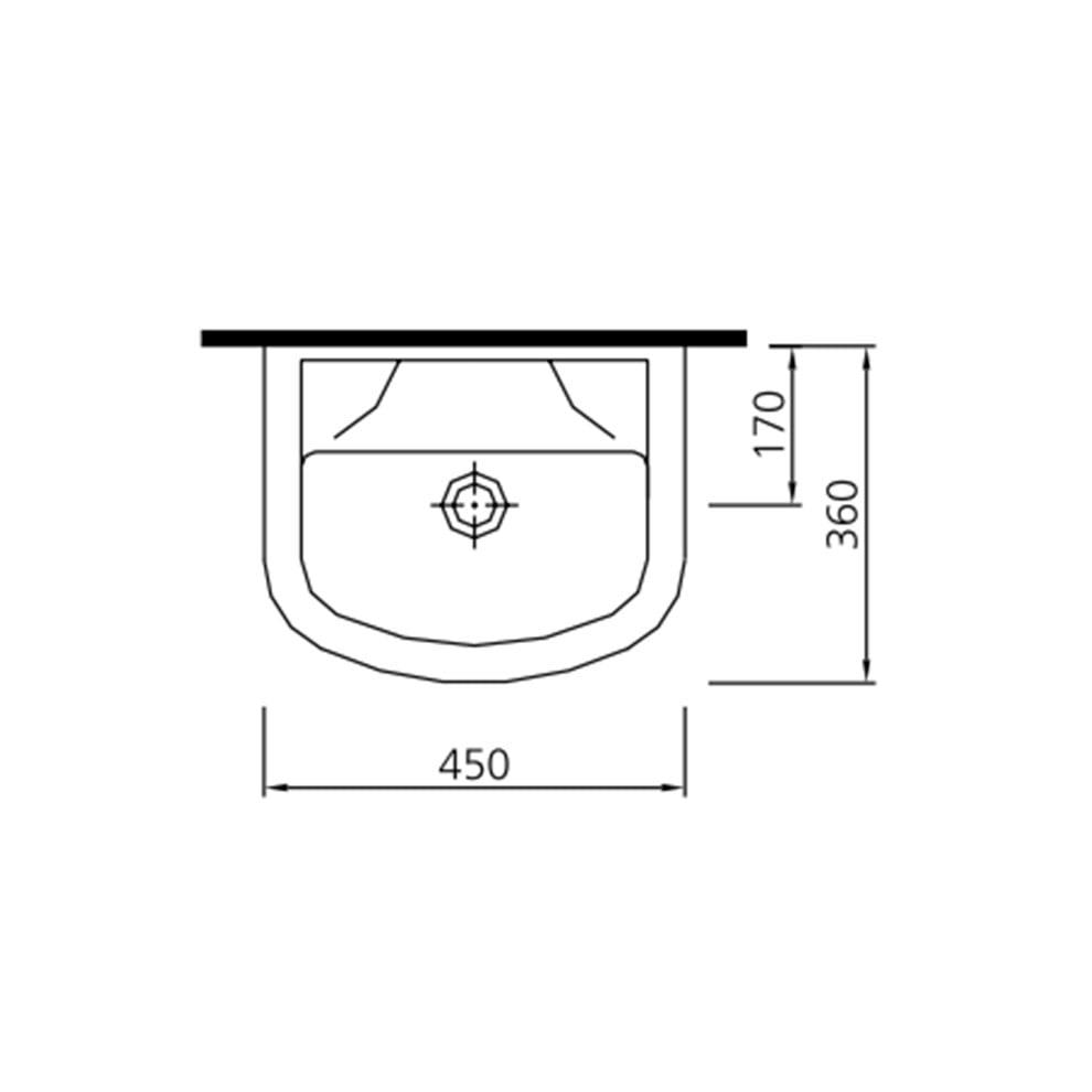 Kale Banyo Optimum 45X36 Lavabo Armatür Deliksiz - 310200200115