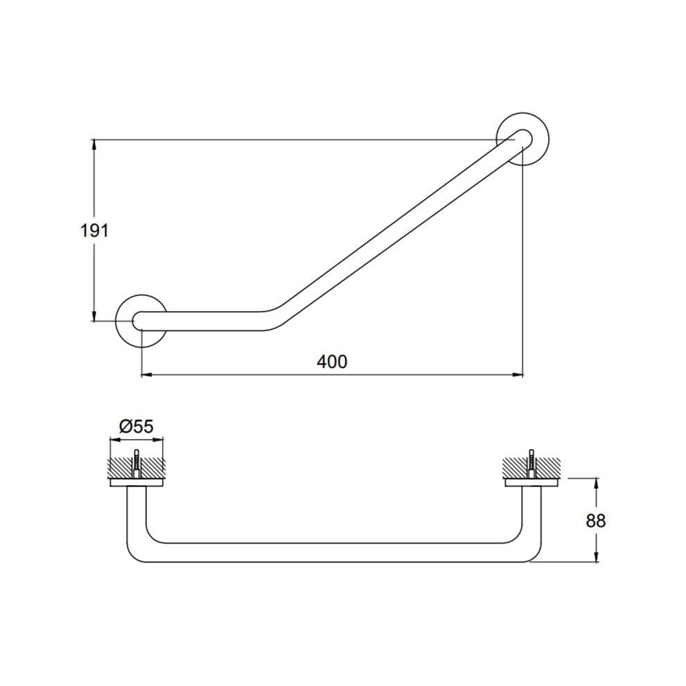Kale Banyo Publıc Küvet Tutamağı (Açılı)(Krom) - 410200600362