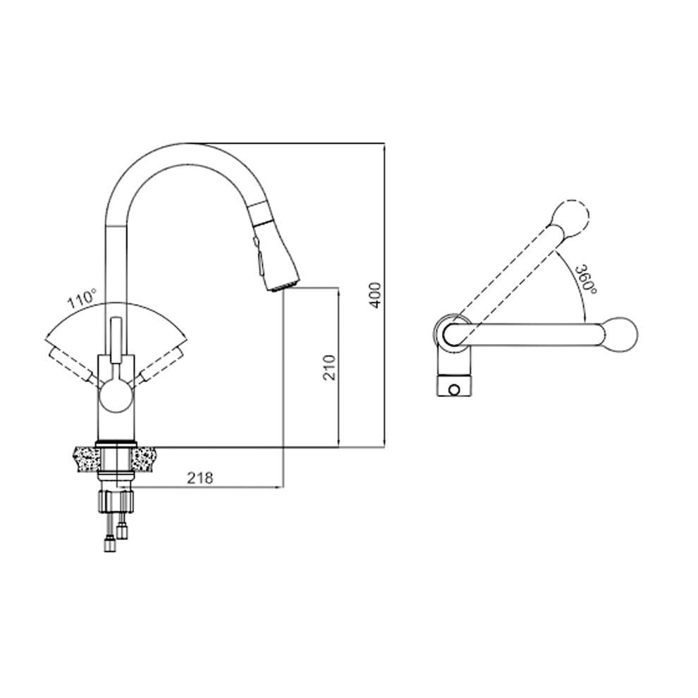 Kale Banyo Smart Fotoselli Pull Down Mutfak Bataryası - 2F (Elektirikli/Pilli) - 410200504962