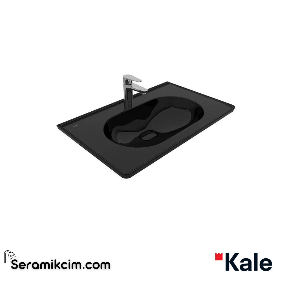 Kale Banyo Zero 2.0 80X50 Etajerli Lavabo Siyah - 310200200425