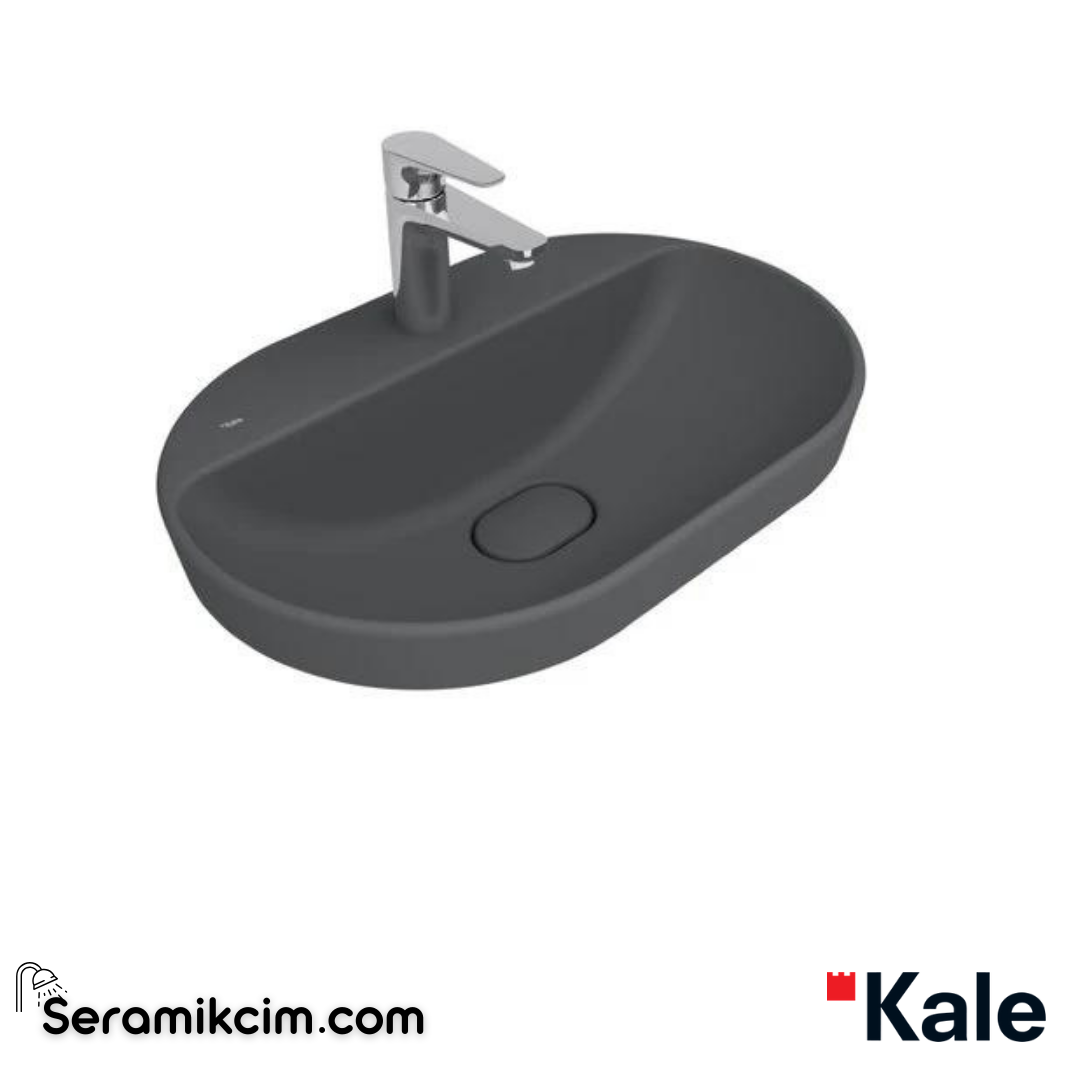 Kale Banyo Zero 2.0 60X40 Yarı Gömme Oval Lavabo Mat Antrasit Gri - 310200200540