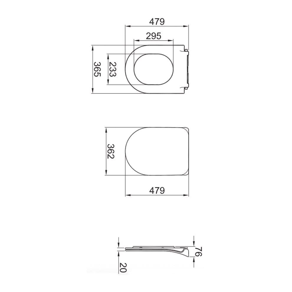 Kale Banyo Zero 2.0-Dove 2.0 Ultra Slim Smart Kapak Mat Siyah - 310200700045