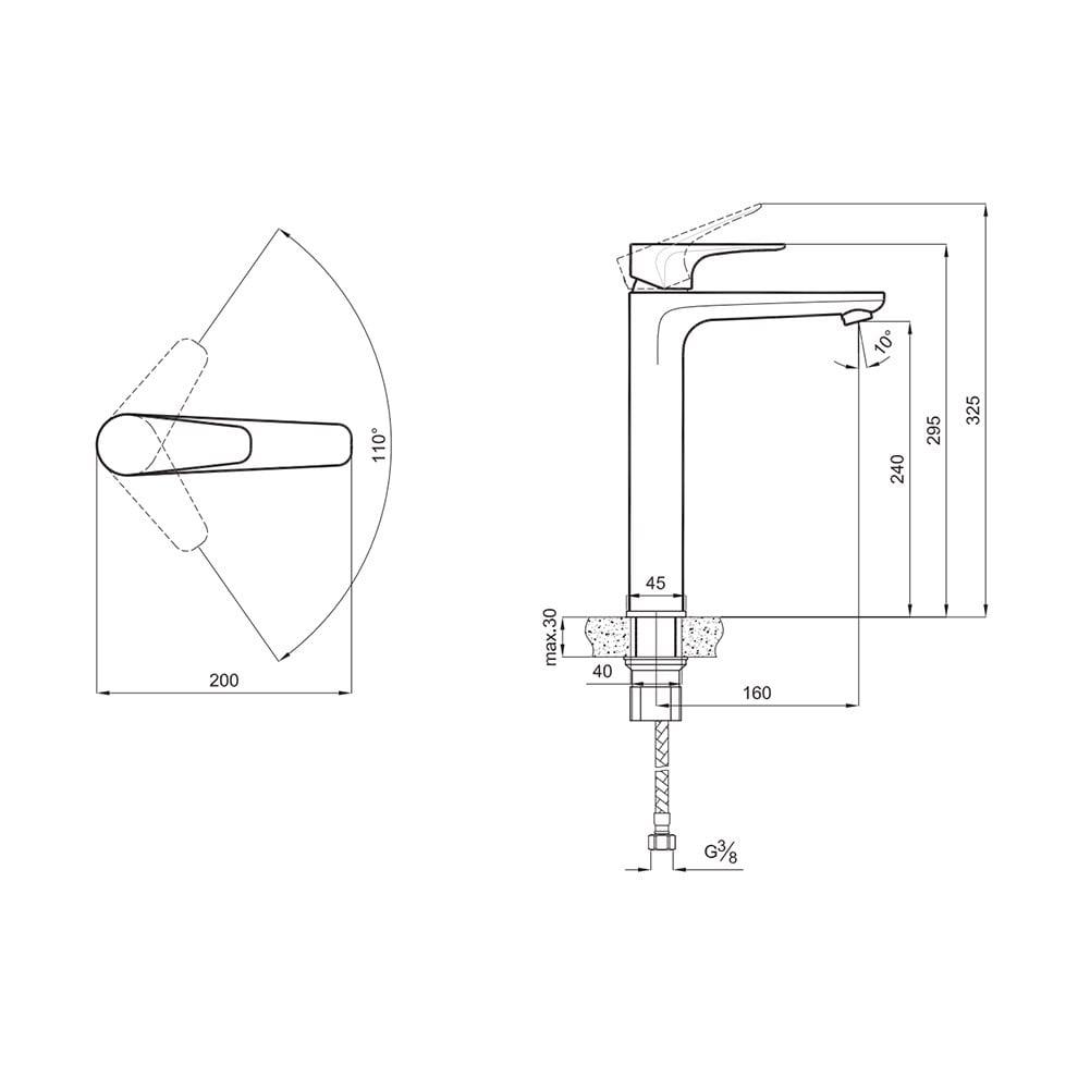 Kale Banyo Zero Yüksek Lavabo Bataryası - 410200500507