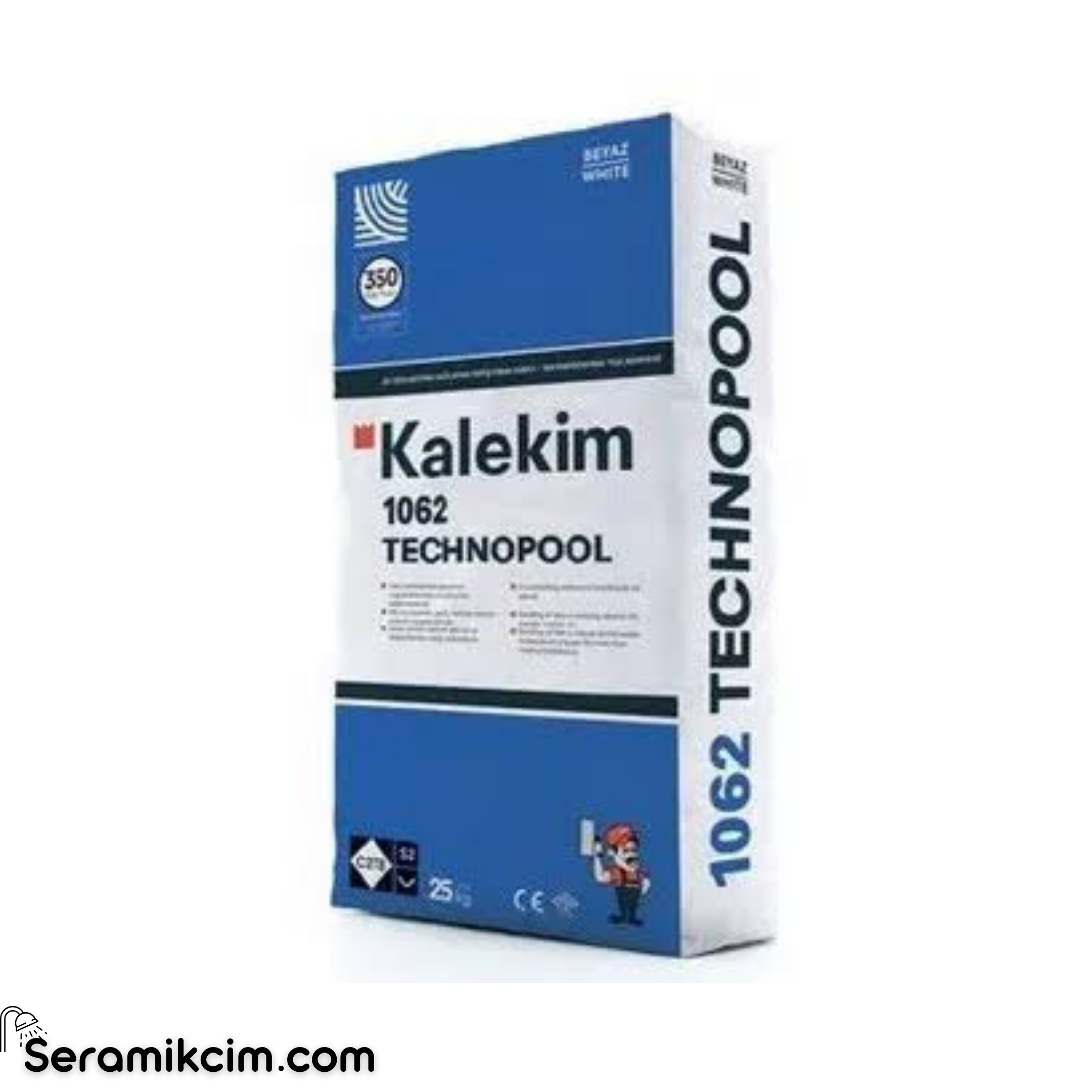 Kalekim 1062 Technopool Su Yalıtımı Sağlayan Seramik Yapıştırma Harcı Gri 25 kg C2TE S2