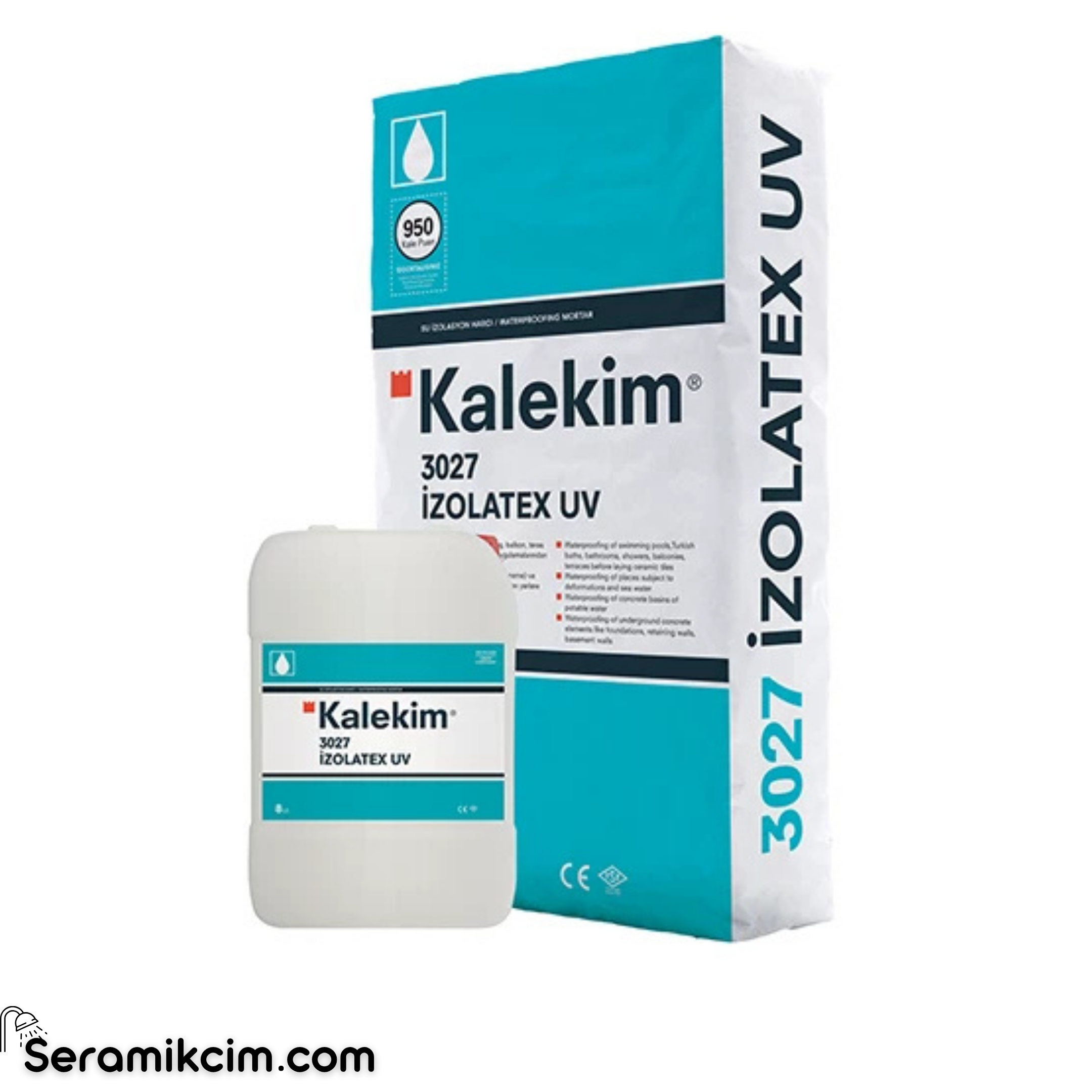 Kalekim 3027 İzolatex UV - UV dayanımlı Su Yalıtım Harcı (Beyaz) 25 kg + 8 lt