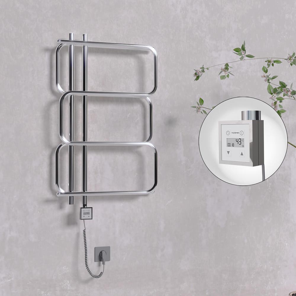 MATSU Elektrikli Havlupan 540x884  Krom (KTX3 Termostat) 200W Spiral Kablolu