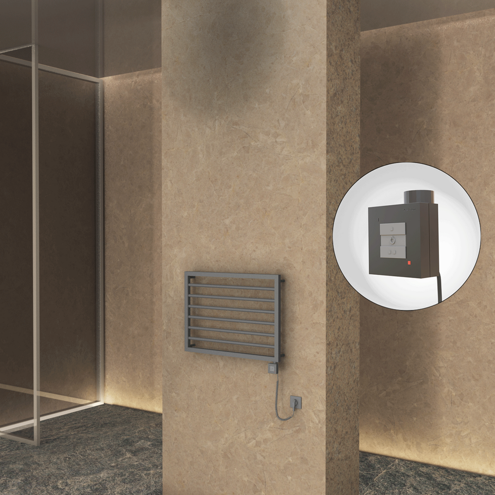 NAXOS Elektirikli Havlupan 800x578 Antrasit Texture (KTX1 Termostat) 300W Spiral Kablolu