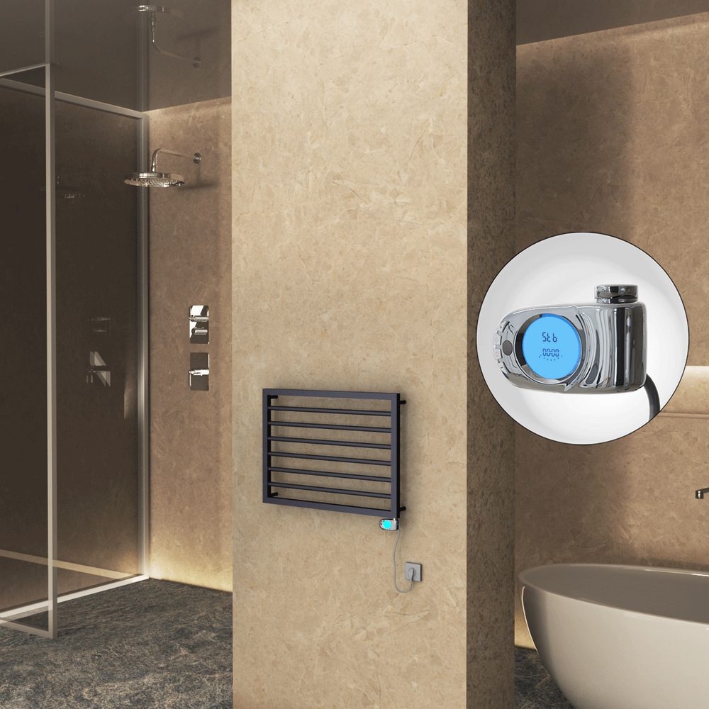 NAXOS Elektrikli Havlupan 800x578 Koyu Antrasit Texture (Musa Termostat) 300W