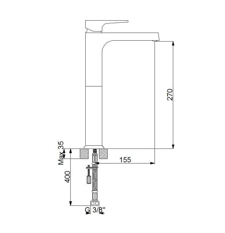 Newarc  Aqua Çanak Tipi Lavabo Bataryası Krom 941001