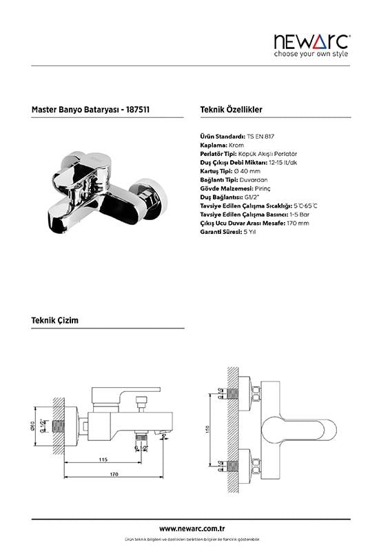 Newarc  Master Banyo Bataryası 187511