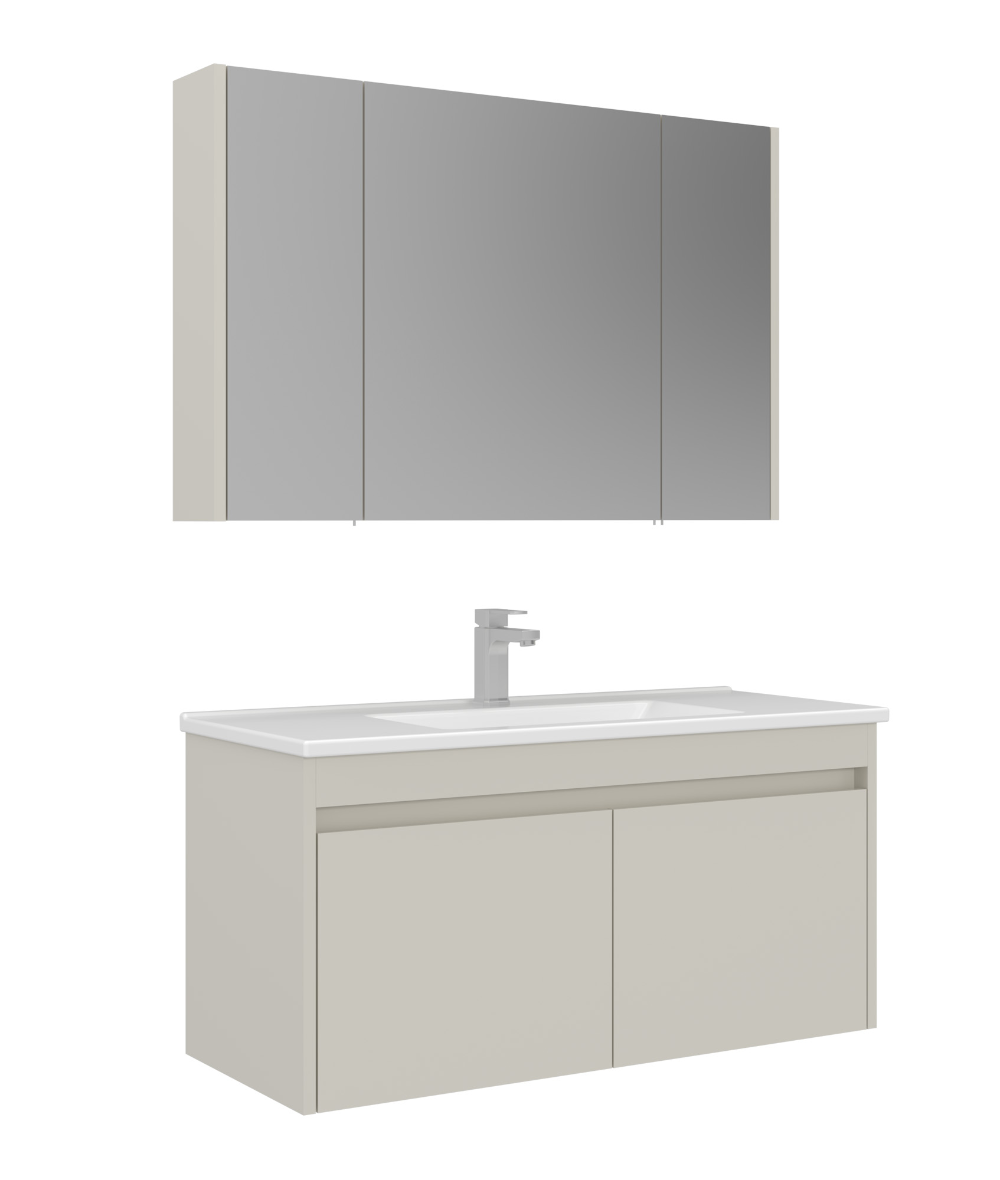 Orka Arno 100cm Banyo Dolabı Set Kapaklı Parlak Kaşmir