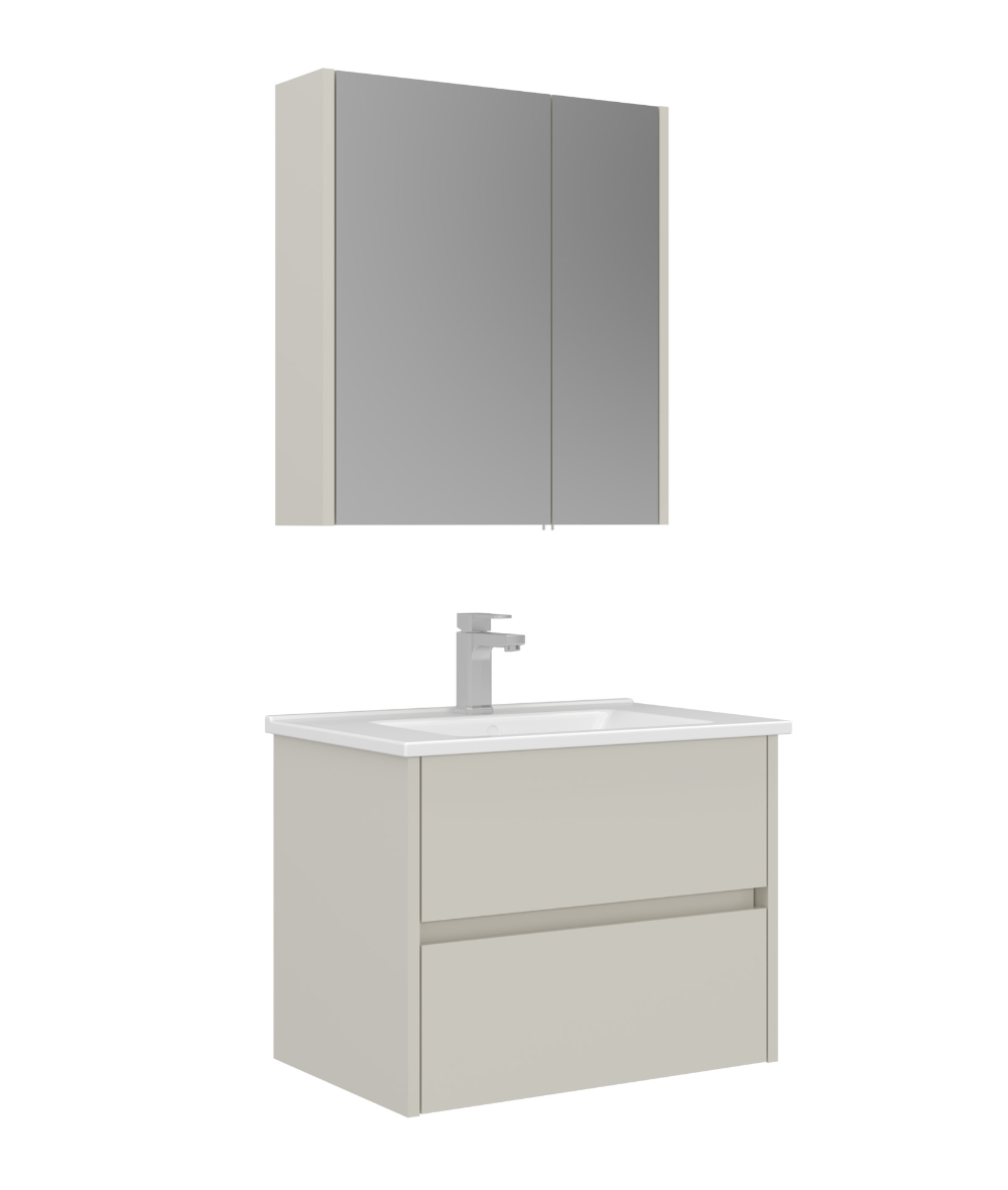 Orka Arno 65cm Banyo Dolabı Set Çekmeceli Parlak Kaşmir