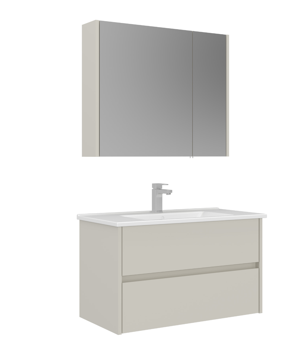 Orka Arno 85cm Banyo Dolabı Set Çekmeceli Parlak Kaşmir