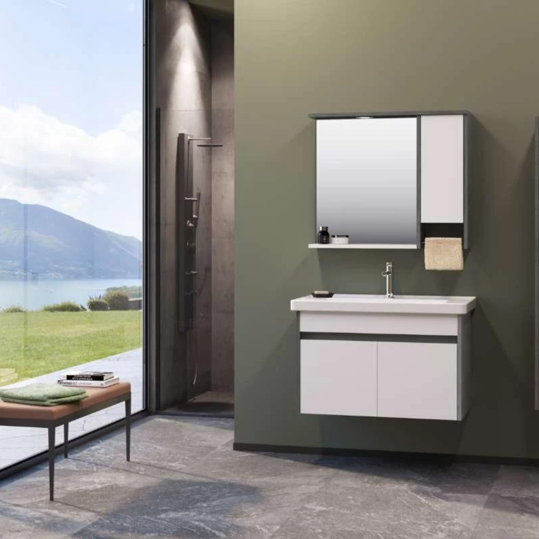 Orka Aydos 85cm Banyo Dolabı Set