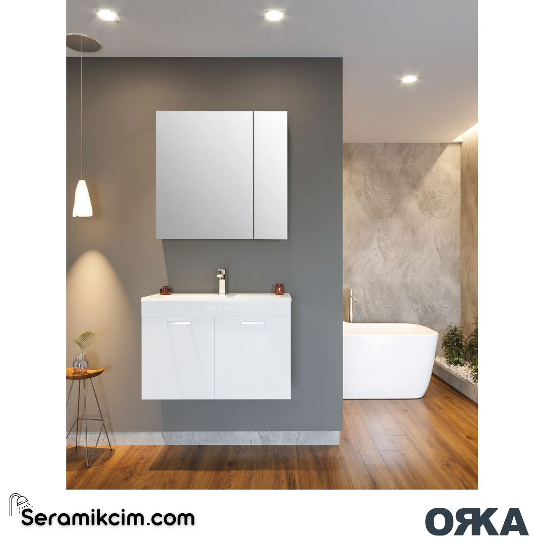 Orka Bafa 80cm Banyo Dolabı Set Beyaz - ORK025.80.01.TKM