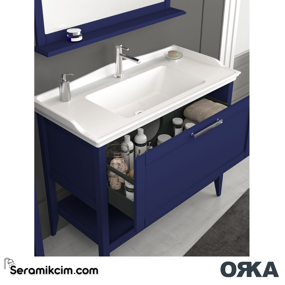 Orka Bastle 80cm Banyo Dolabı Set Mat Gri - ORK02.80.03.TKM