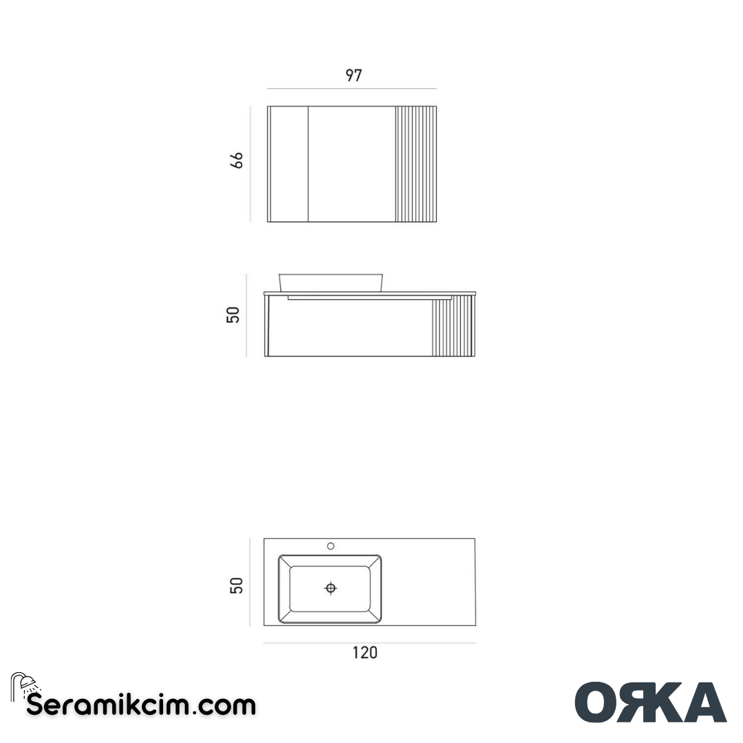Orka Biella 120cm Banyo Dolabı Set Dolaplı Ayna Mat Beyaz - ORK021.120.02.TKM