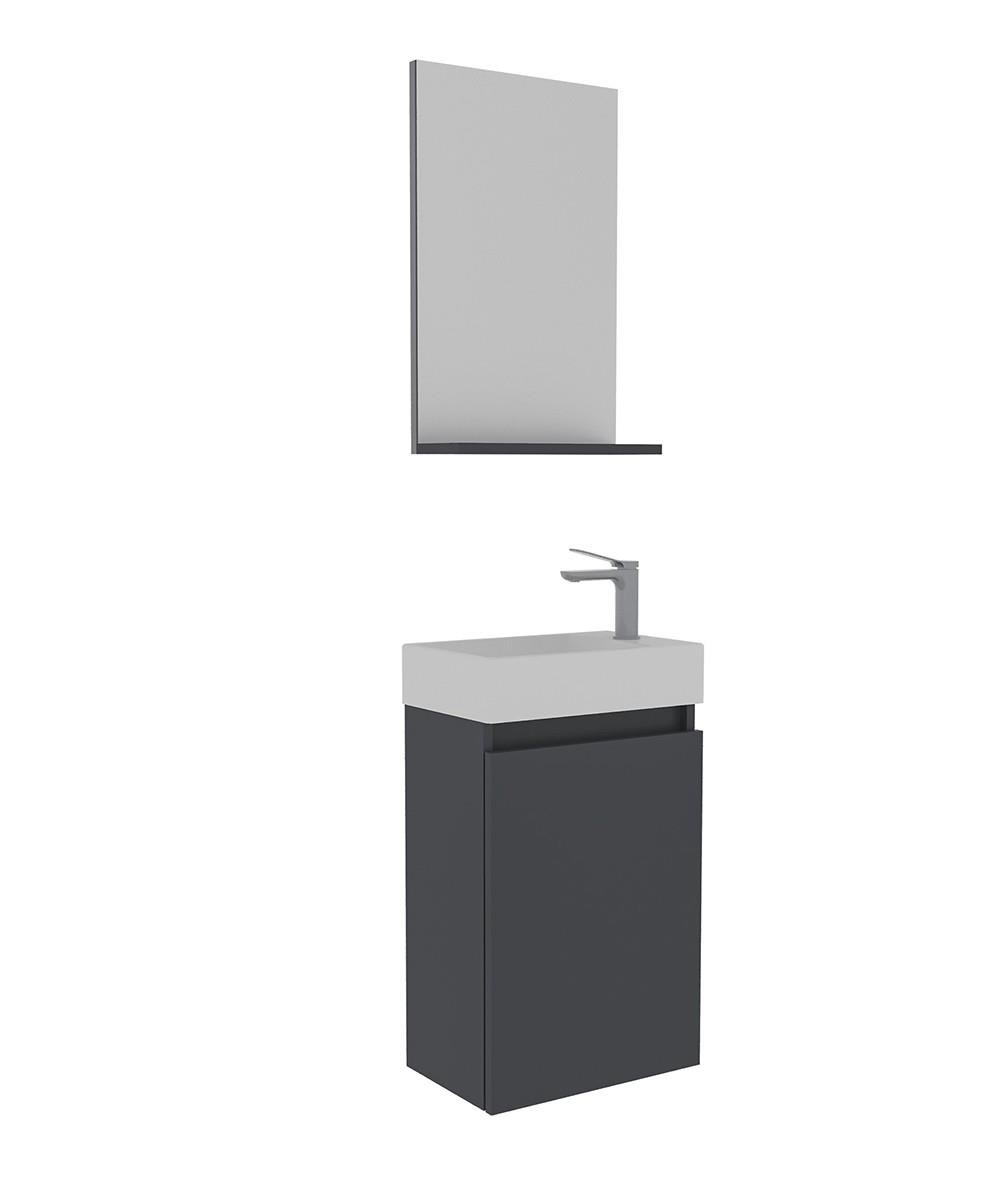 Orka Conza 45cm Banyo Dolabı Set Antrasit