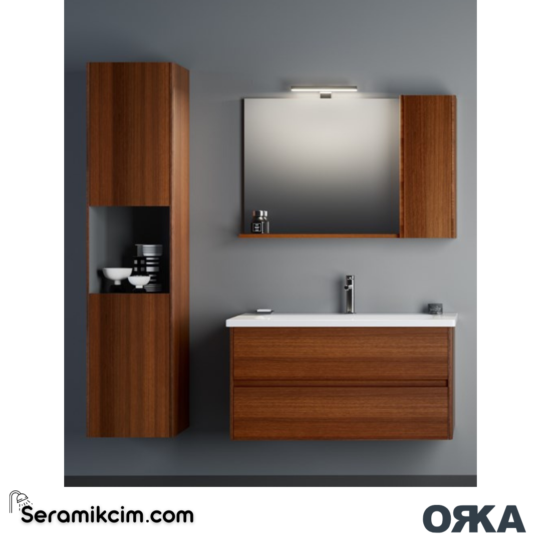 Orka Düden 40cm Boy Dolabı (Sağ-Sol) Odeon Kızıl Ceviz - ORK.BYD1189