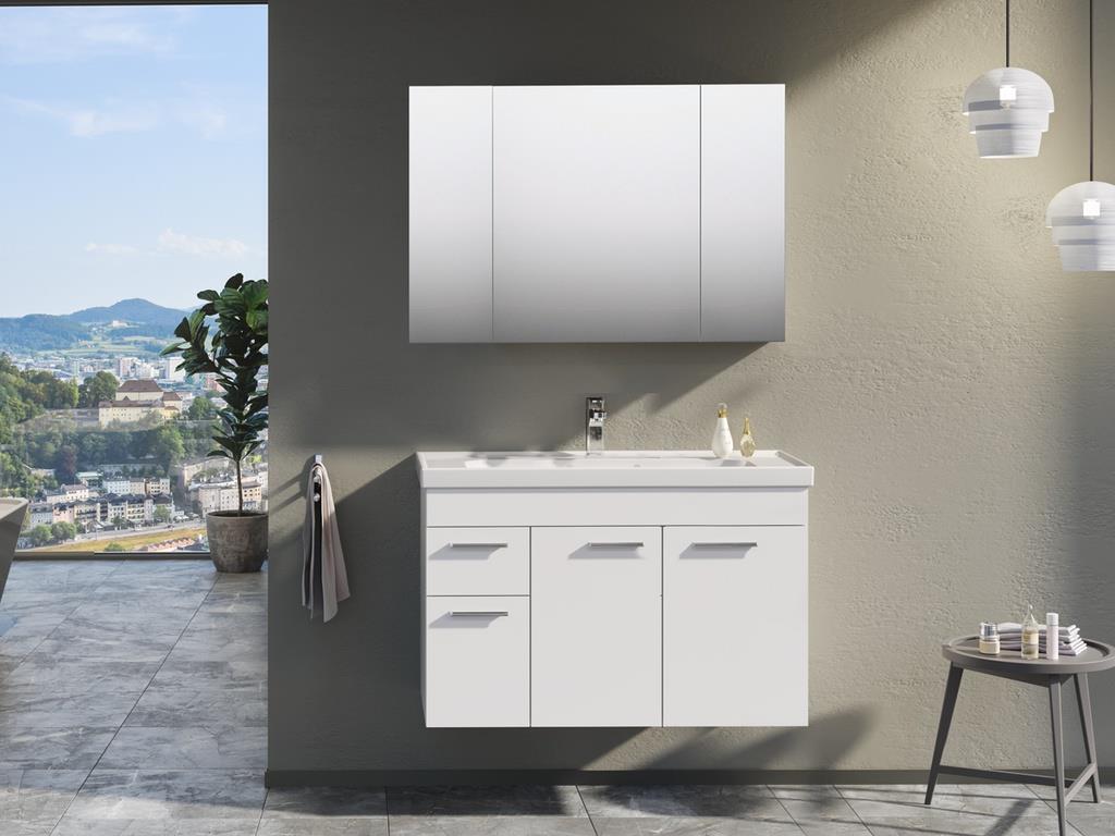 Orka Enez 100cm Beyaz Banyo Dolabı Set