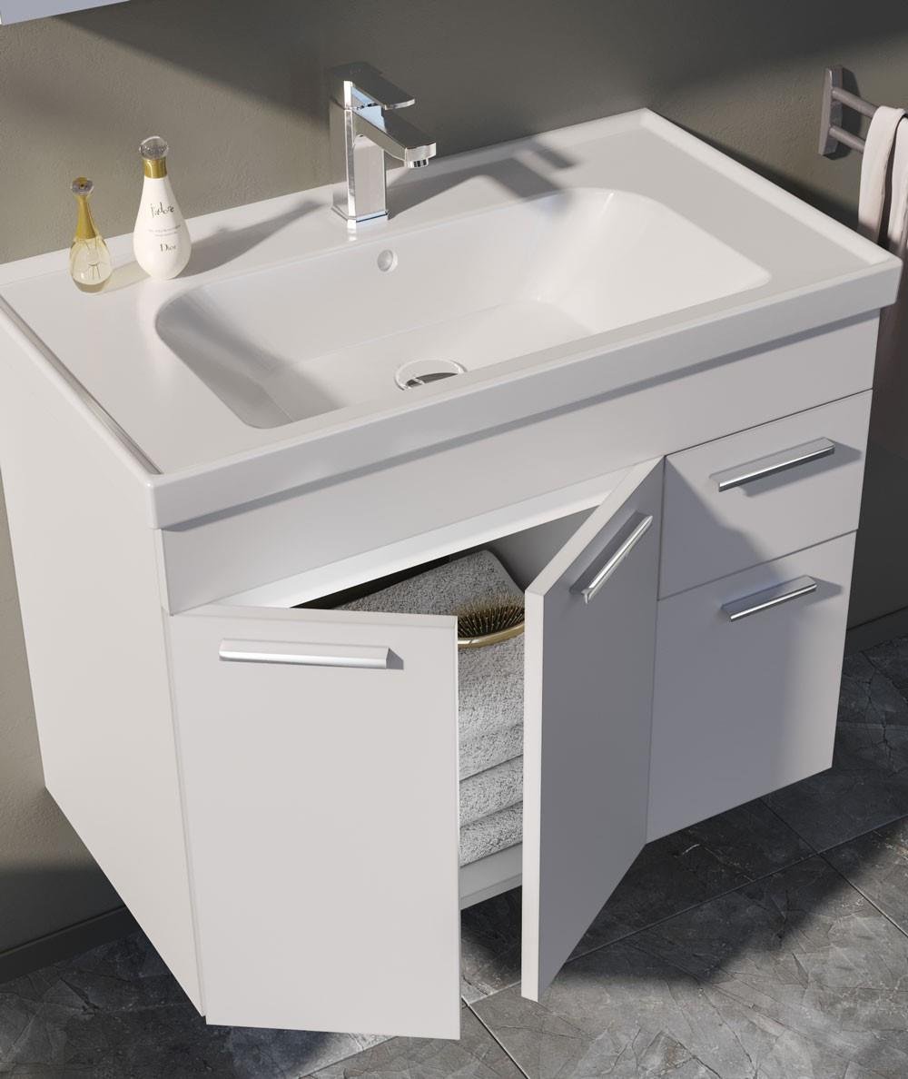 Orka Enez 100cm Beyaz Banyo Dolabı Set - ORKA.ENEZ.BYZ.100