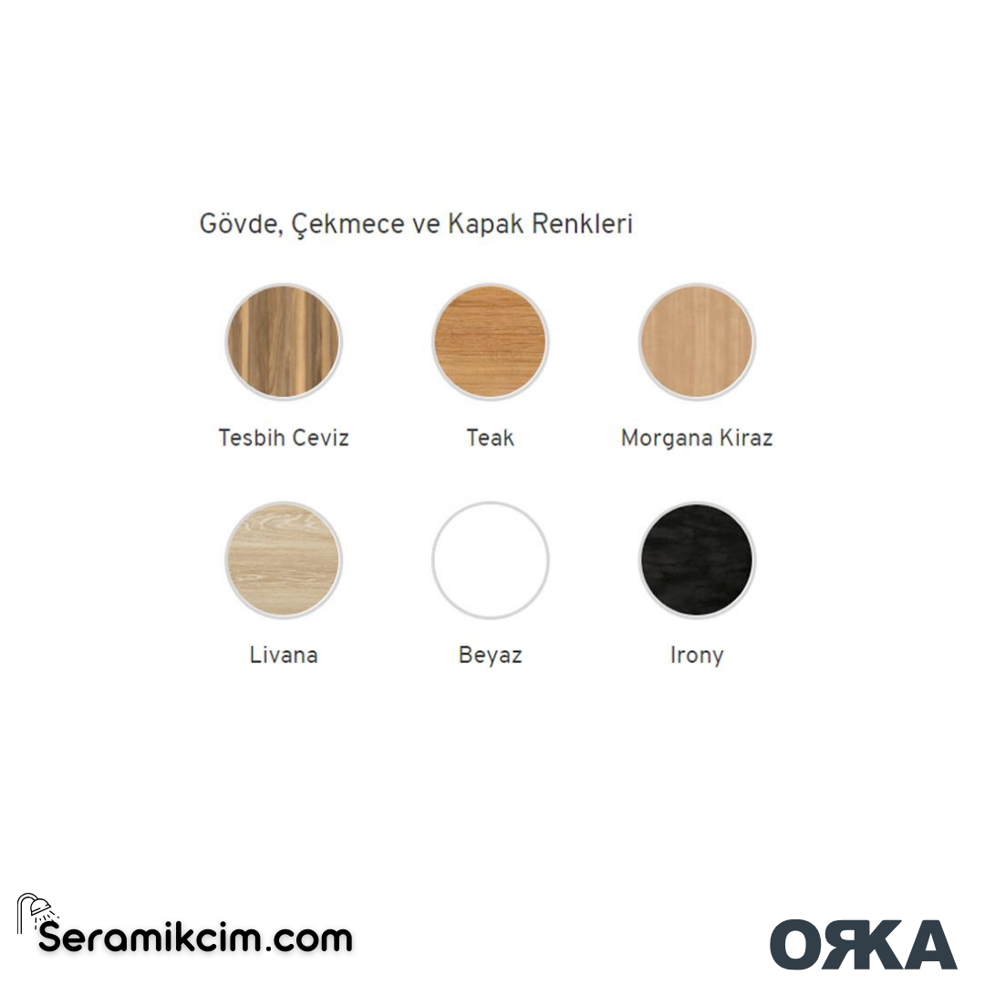 Orka Enez 80cm Banyo Dolabı Set Irony - ORK060.80.02.TKM