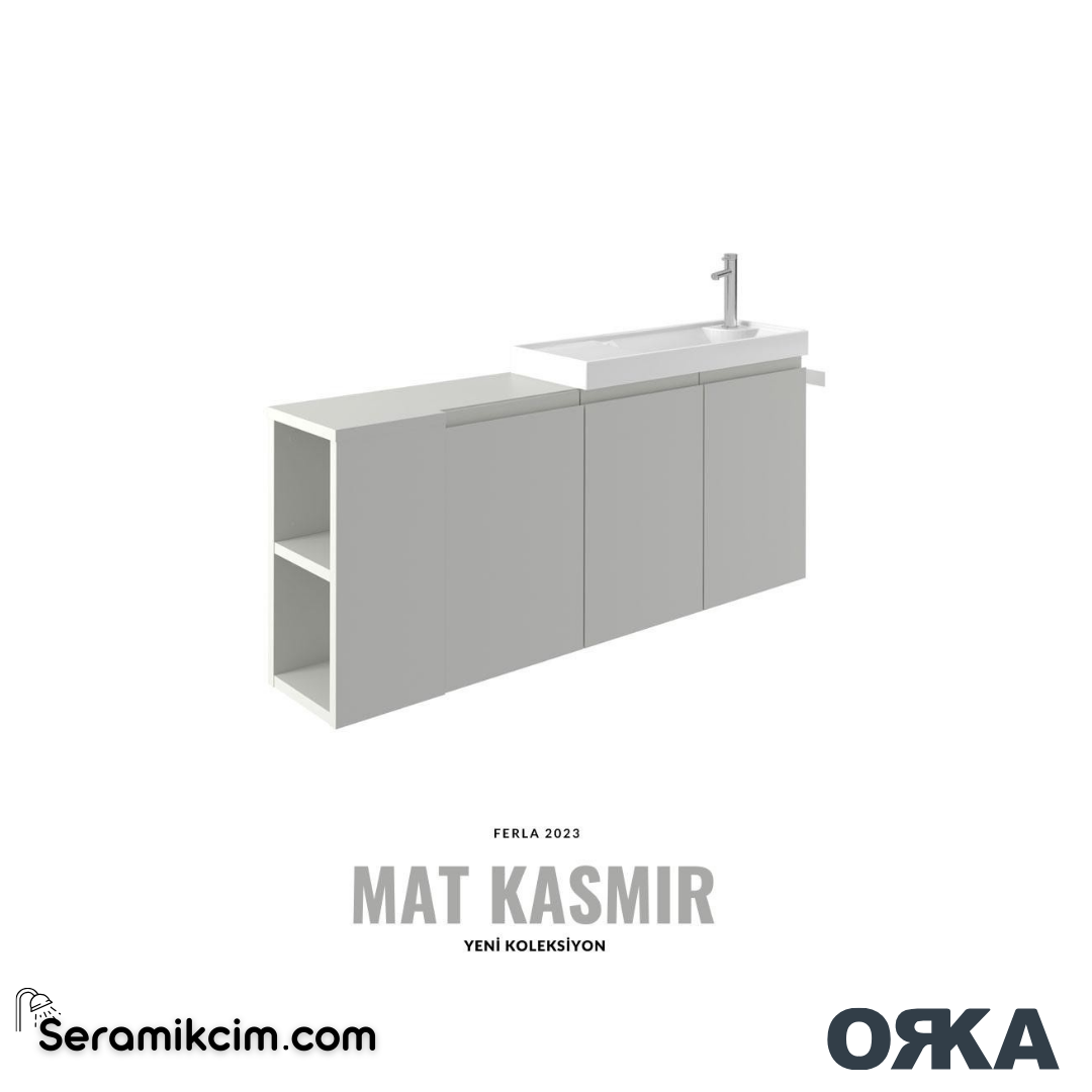 Orka Ferla 110cm Banyo Dolabı Set Mat Kaşmir - ORK071.110.03.TKM