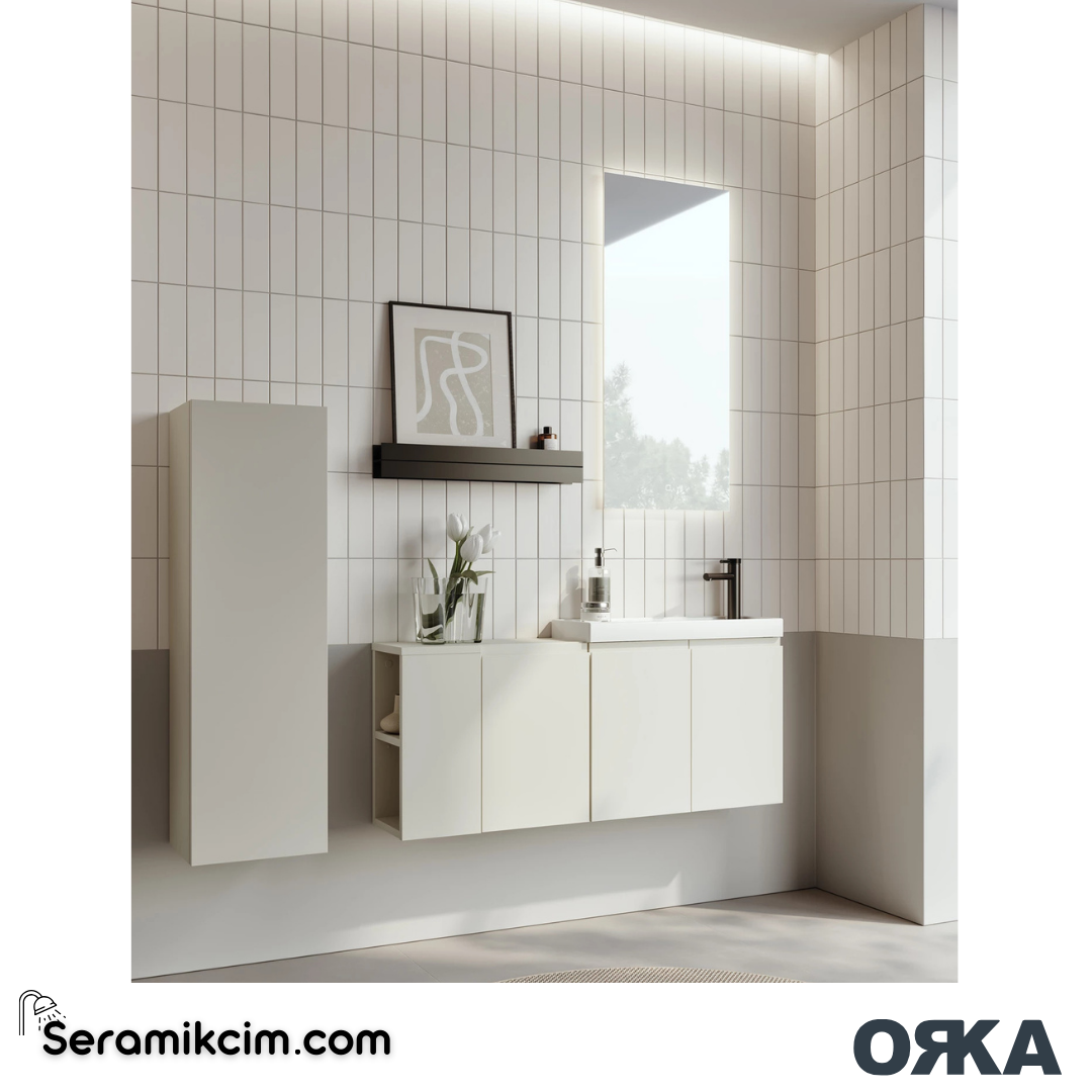 Orka Ferla 30cm Boy Dolabı (Sağ-Sol) Mat Kaşmir - ORK.BYD1101