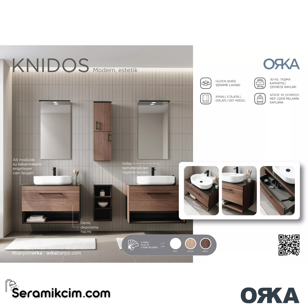 Orka Knidos 30cm Asma Açık Raflı Alt Dolap Ünitesi Legnano - ORK.BYD1236