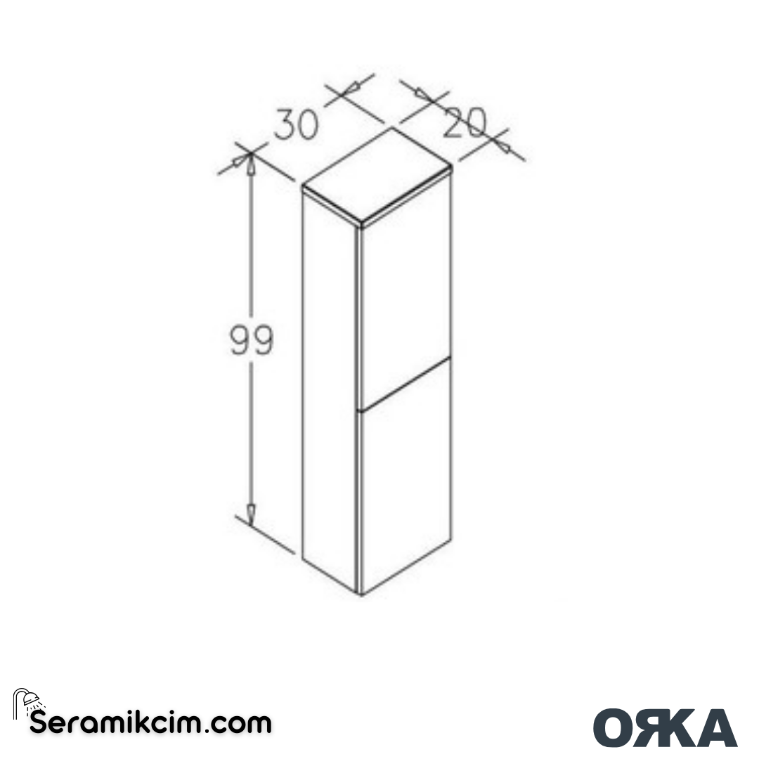 Orka Knidos 30cm Asma Üst Dolap Dolap Ünitesi Legnano - ORK.BYD1239