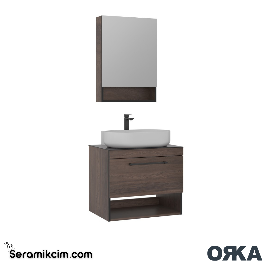 Orka Knidos 70cm Banyo Dolabı Ayna Dolaplı Set Navaro - ORK140.70.03.TKM