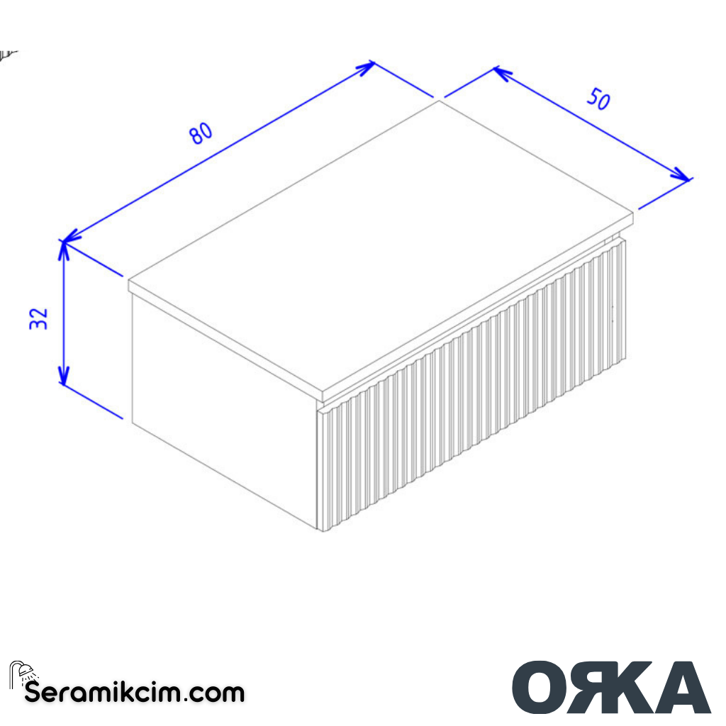 Orka Lentia 80cm Alt Yan Modül Konsol Ceviz - ORK.BYD1245