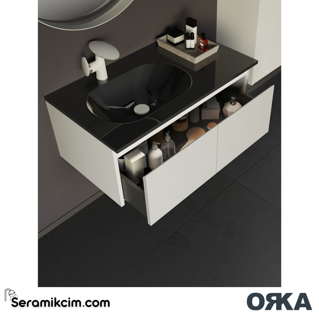 Orka Lisbon 90cm Banyo Dolabı Set Mat Kaşmir - ORK150.90.04.TKM