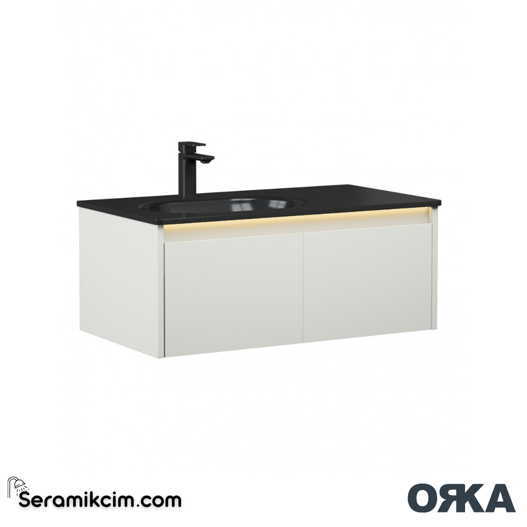 Orka Lisbon 90cm Banyo Dolabı Set Mat Kaşmir - ORK150.90.04.TKM
