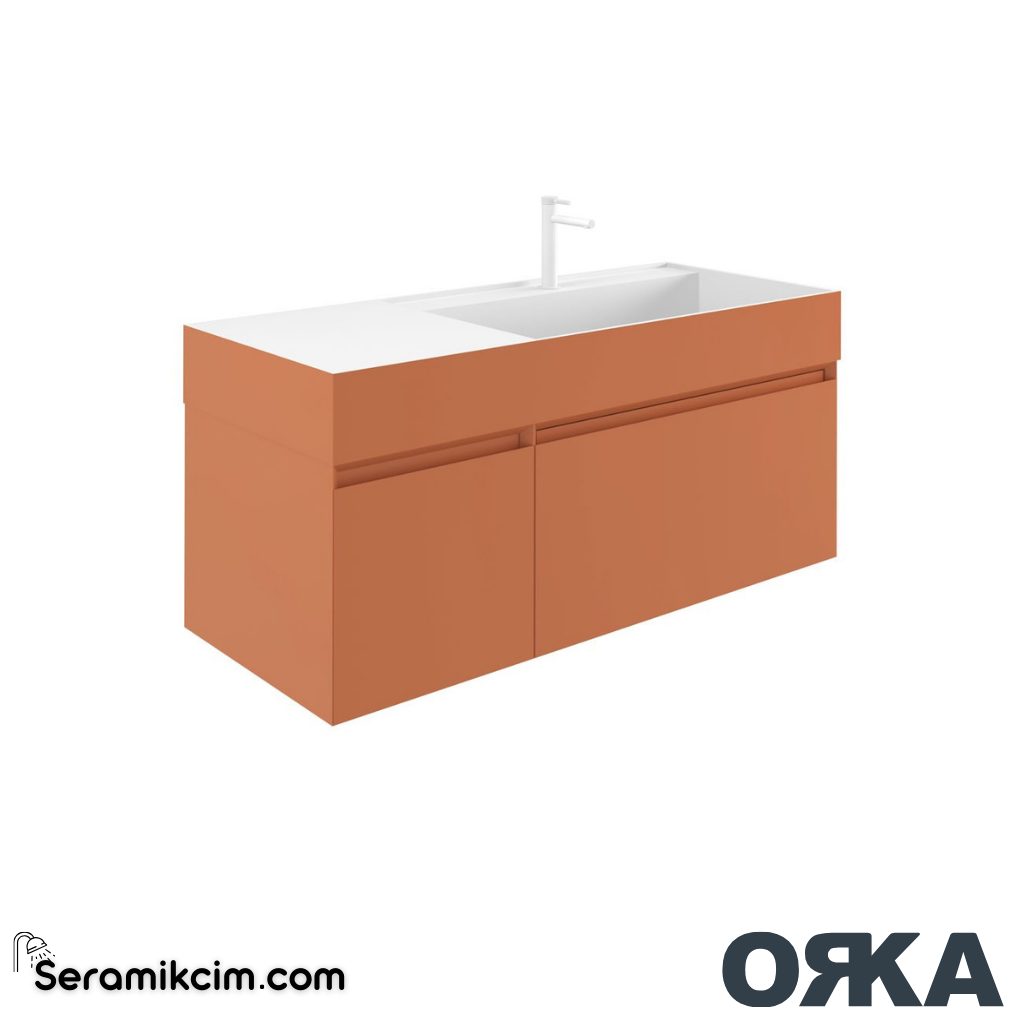 Orka Lusso 120cm Banyo Dolabı Set Mat Tarçın - ORK152.120.04.TKM