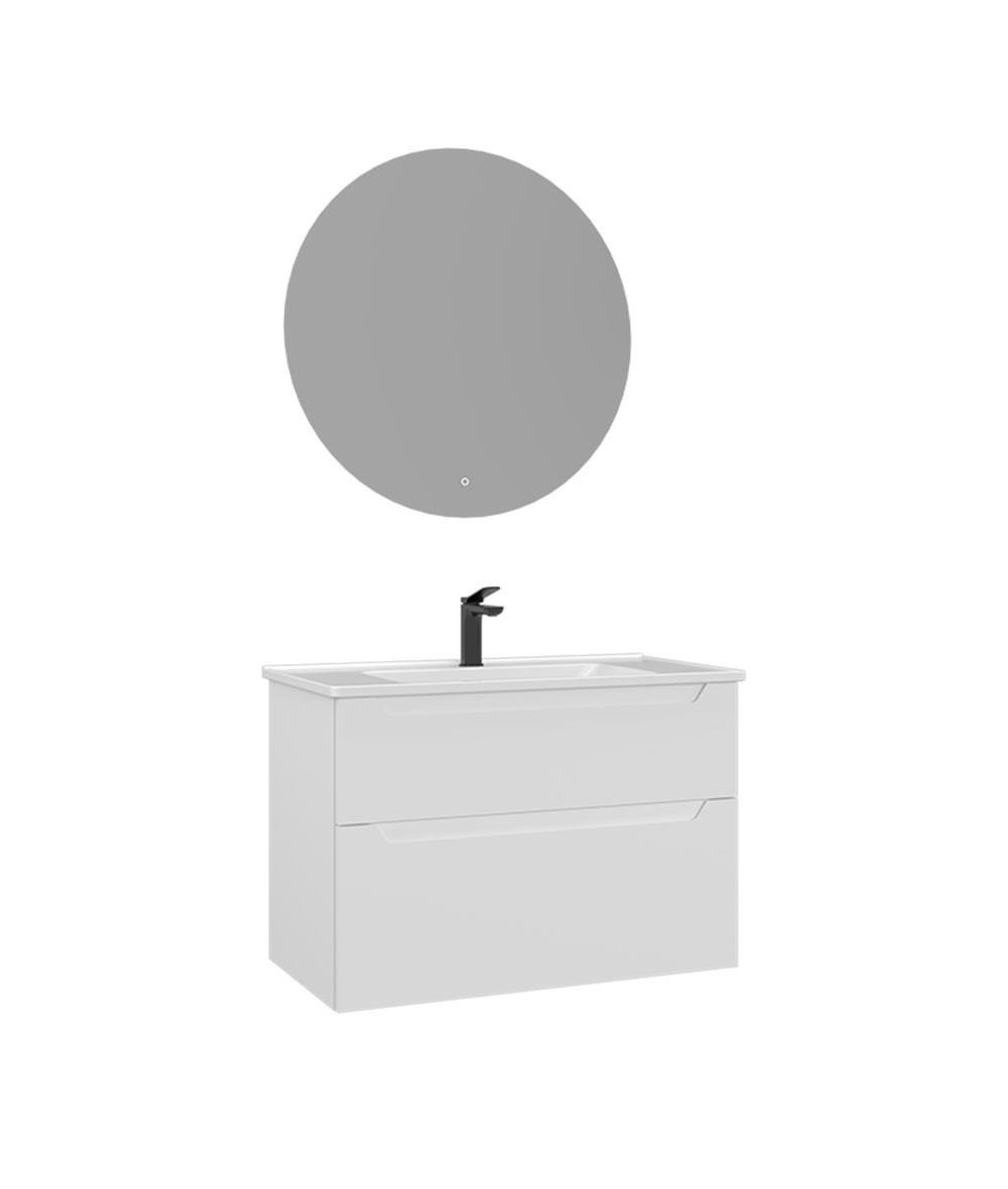 Orka Messina 85cm Banyo Dolabı Ledli Ayna Set Mat Kaşmir