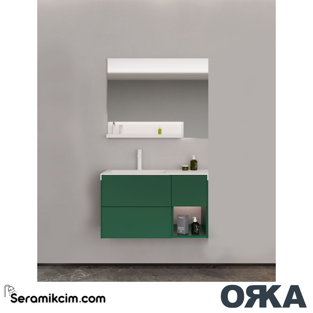 Orka Milano 100cm Banyo Dolabı Set Mat Beyaz - ORK162.100.02.TKM